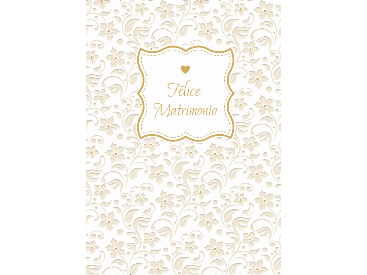Biglietto felice matrimonio oro e perla