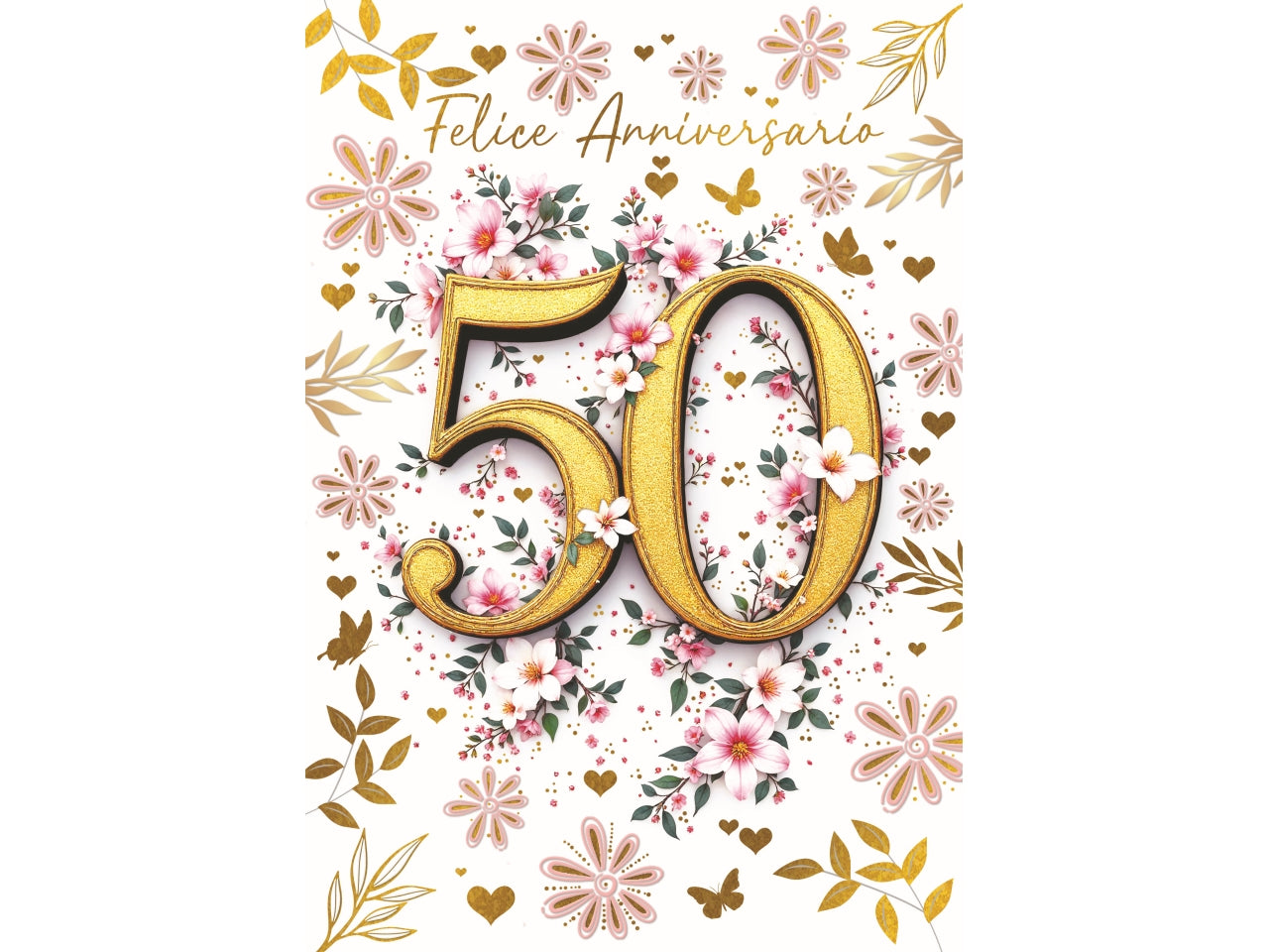 Biglietto felice anniversario 50°