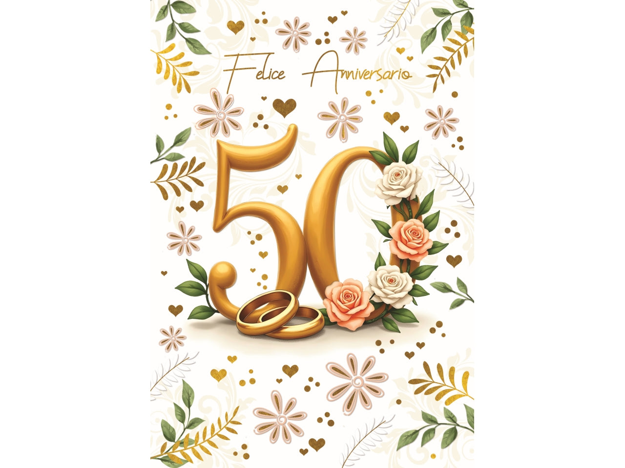 Biglietto felice anniversario 50°
