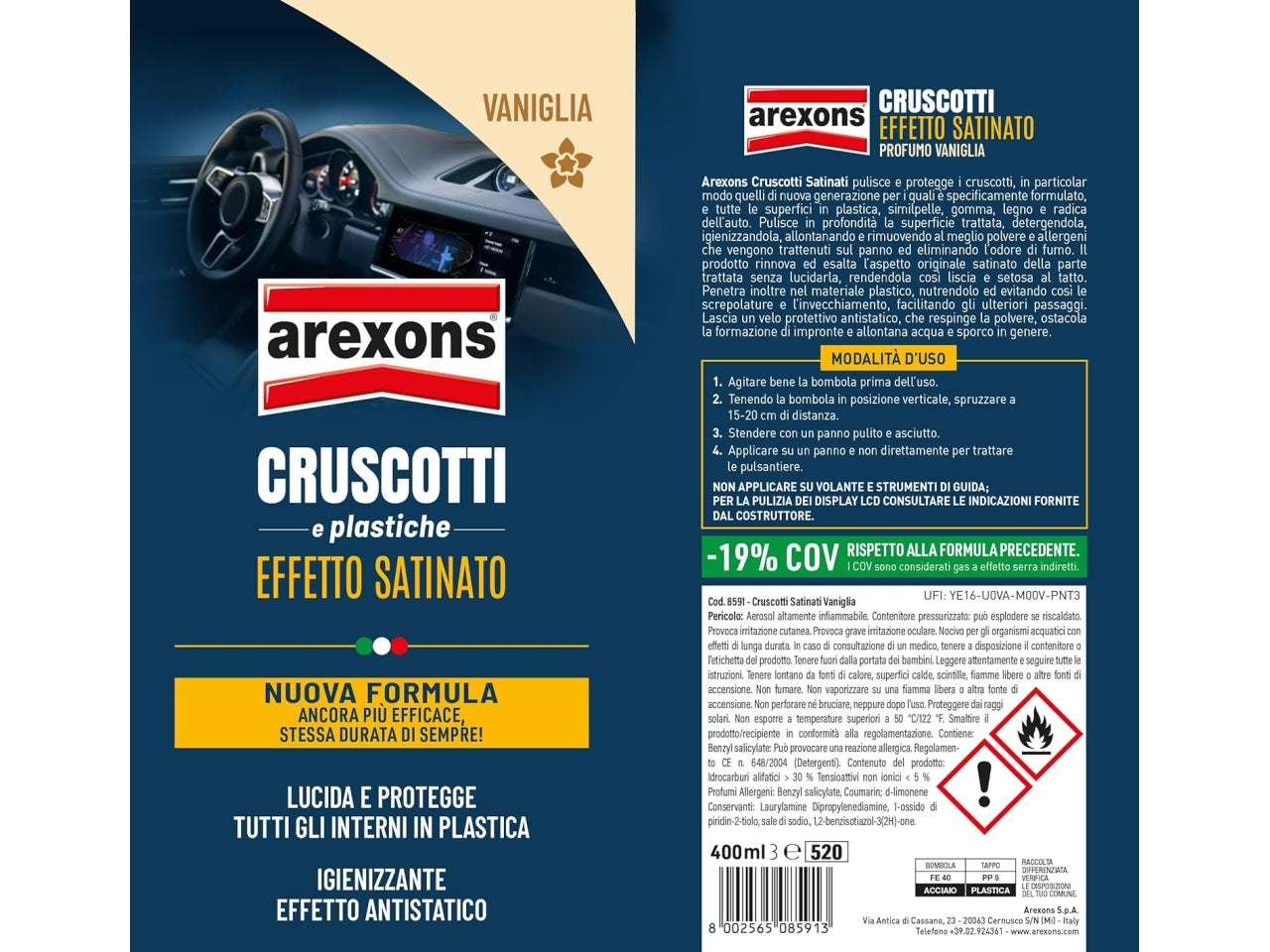 Cruscotti satinati 400ml vaniglia