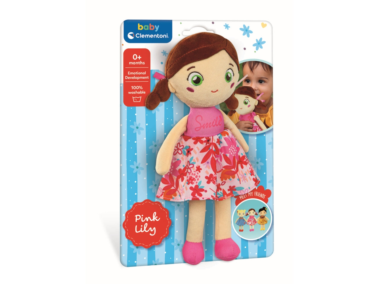 Baby Clementon Plush Soft Doll Pink Lily