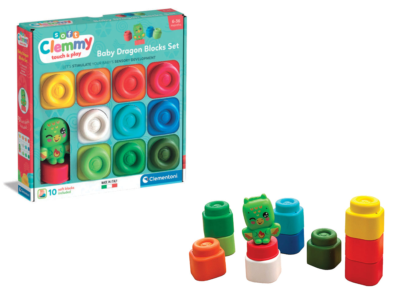Baby Clementoni Clemmy Dragon 10 Block Set