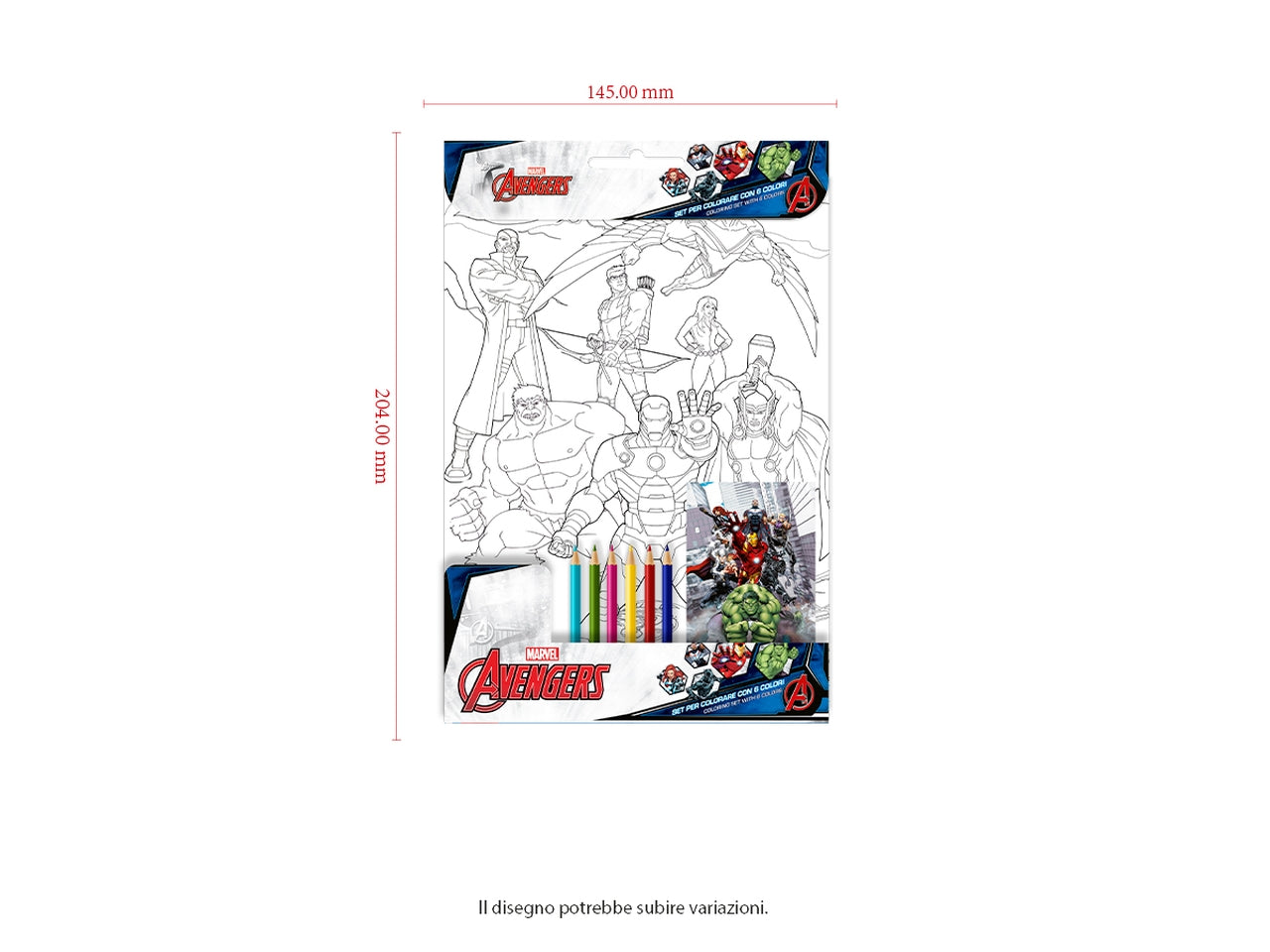 Avengers Set da colorare 23x14cm con 6 colori