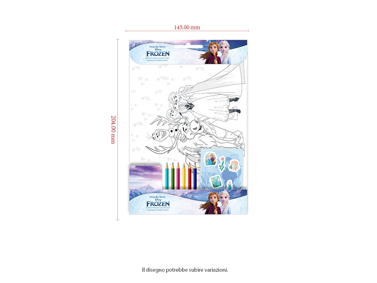Frozen Set da colorare 23x14cm con 6 colori