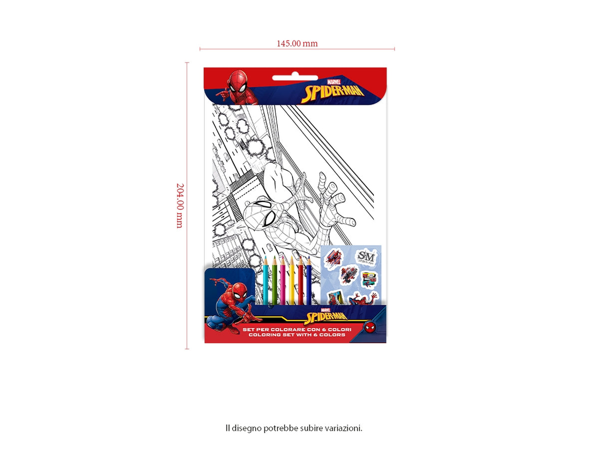 Spiderman Set da colorare 23x14cm con 6 colori