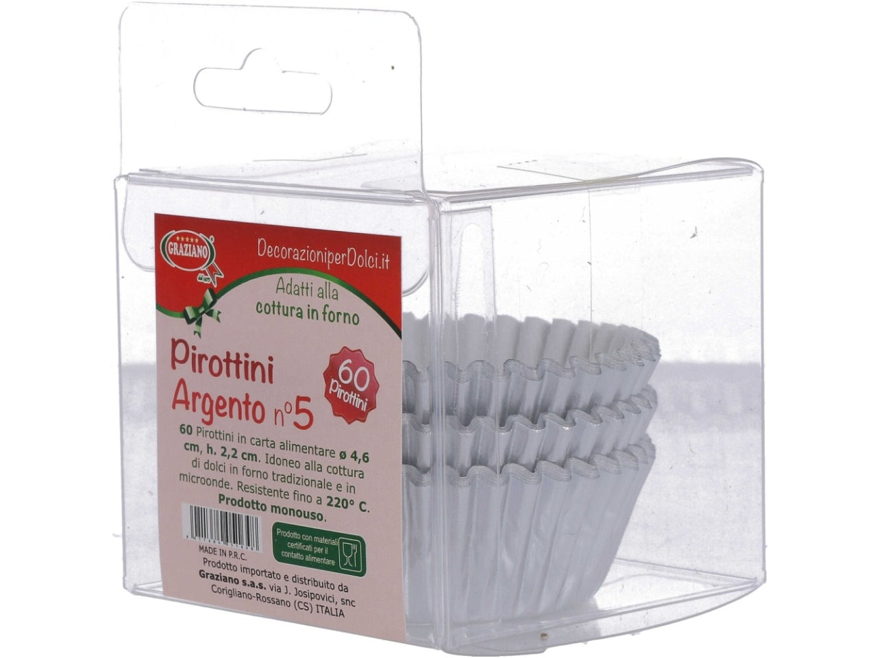 Pirottini monocolore argento n.3 set da 100 pirottini