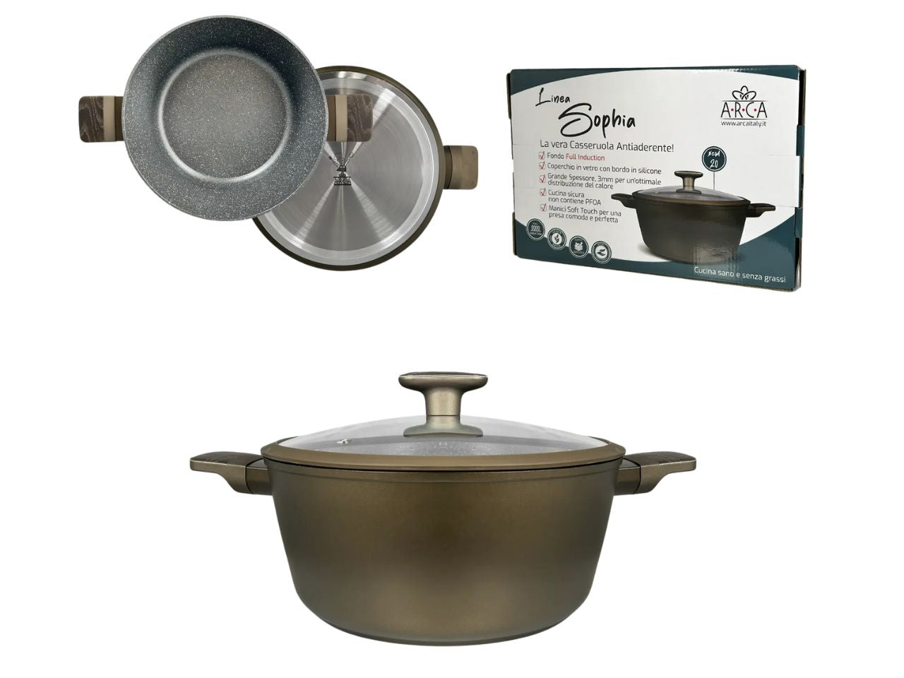 Sophia casseruola per induzione con coperchio 20cm