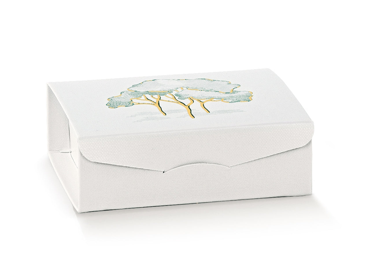 Intrecci verdi scatola gift con stampa 7x7x3cm