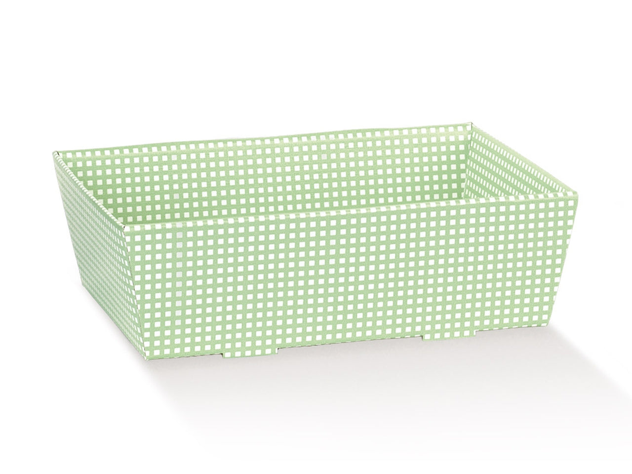 Quadretti verdino vassoio conico 29x21x9cm