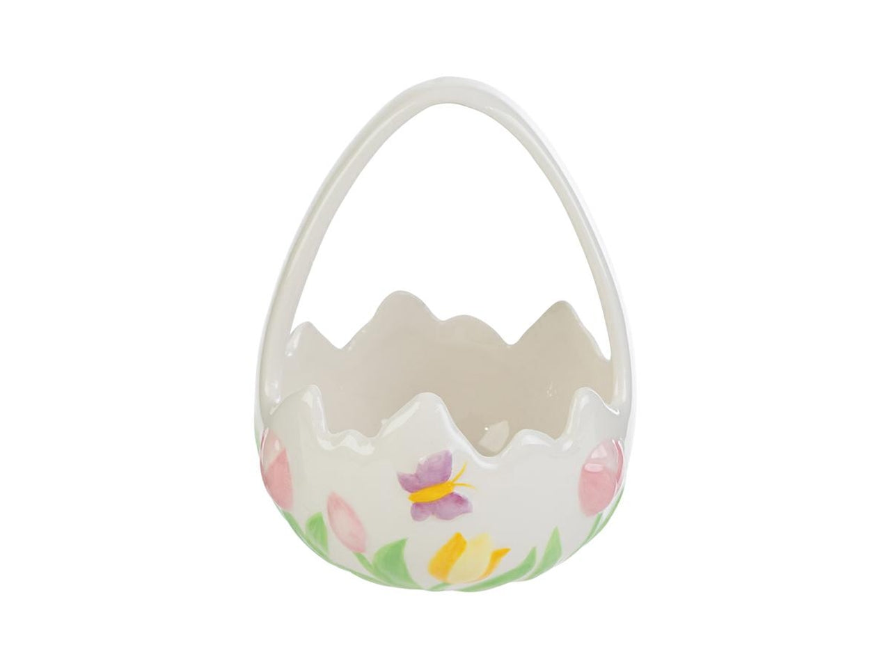 Centrotavola tulipani in porcellana 12,5x12,5xh.16cm