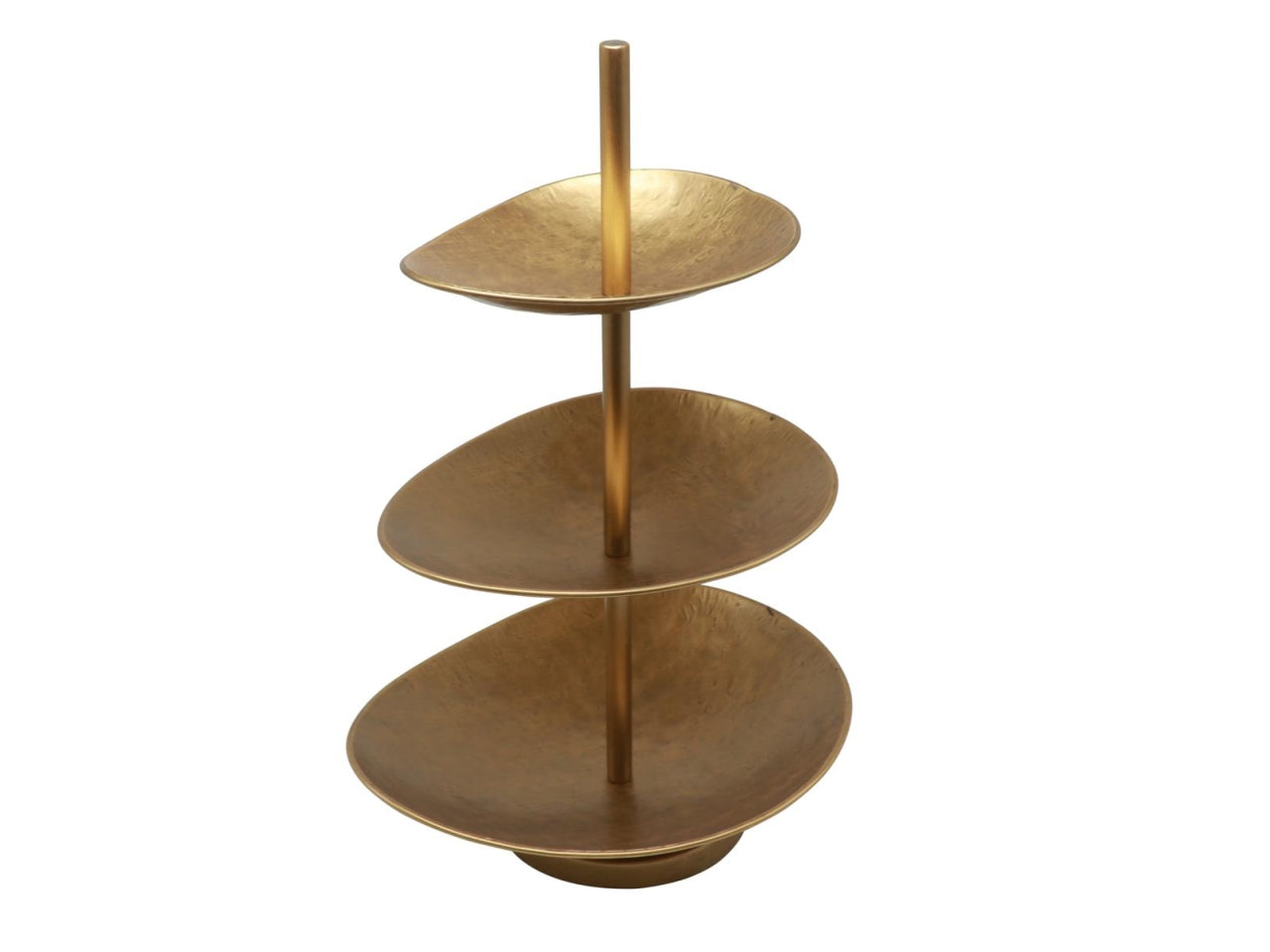 Alzatina in metallo oro 32x27,5xh.49cm