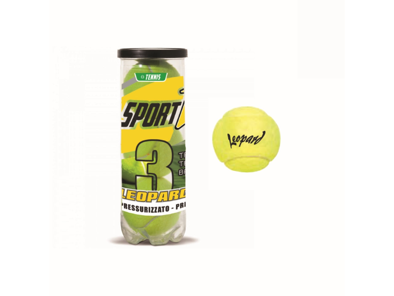Palline tennis tubo Leopard confezione da 3 palline