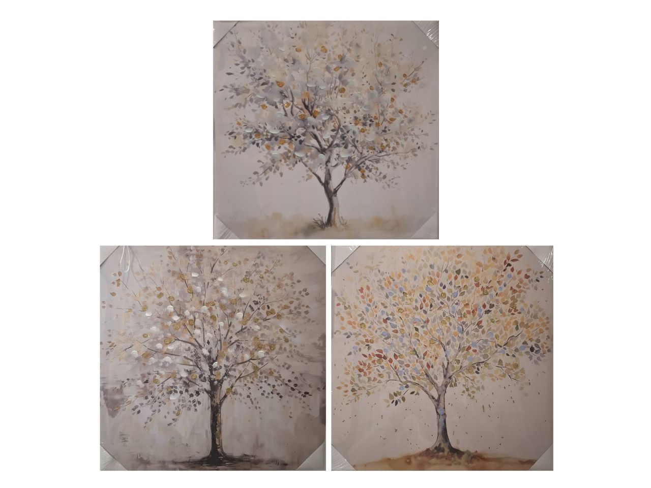 Quadro con pittura materica a rilievo 50x50cm assortiti