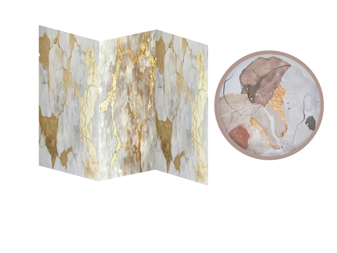 Separe' 180x120x2,5cm 3 ante stampato linea marmo