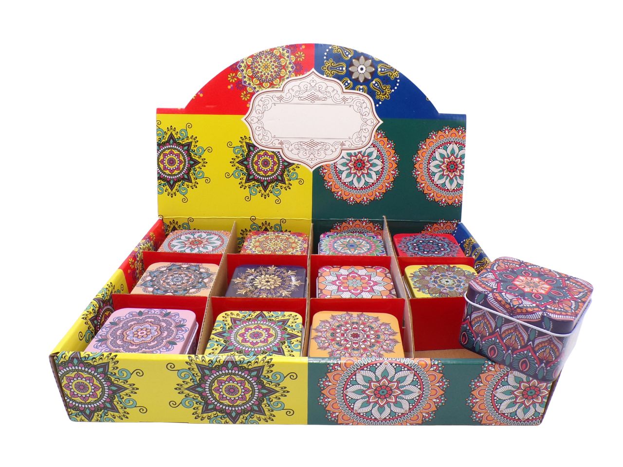 Scatola quadrata latta h.4,5x6,5cm assortiti