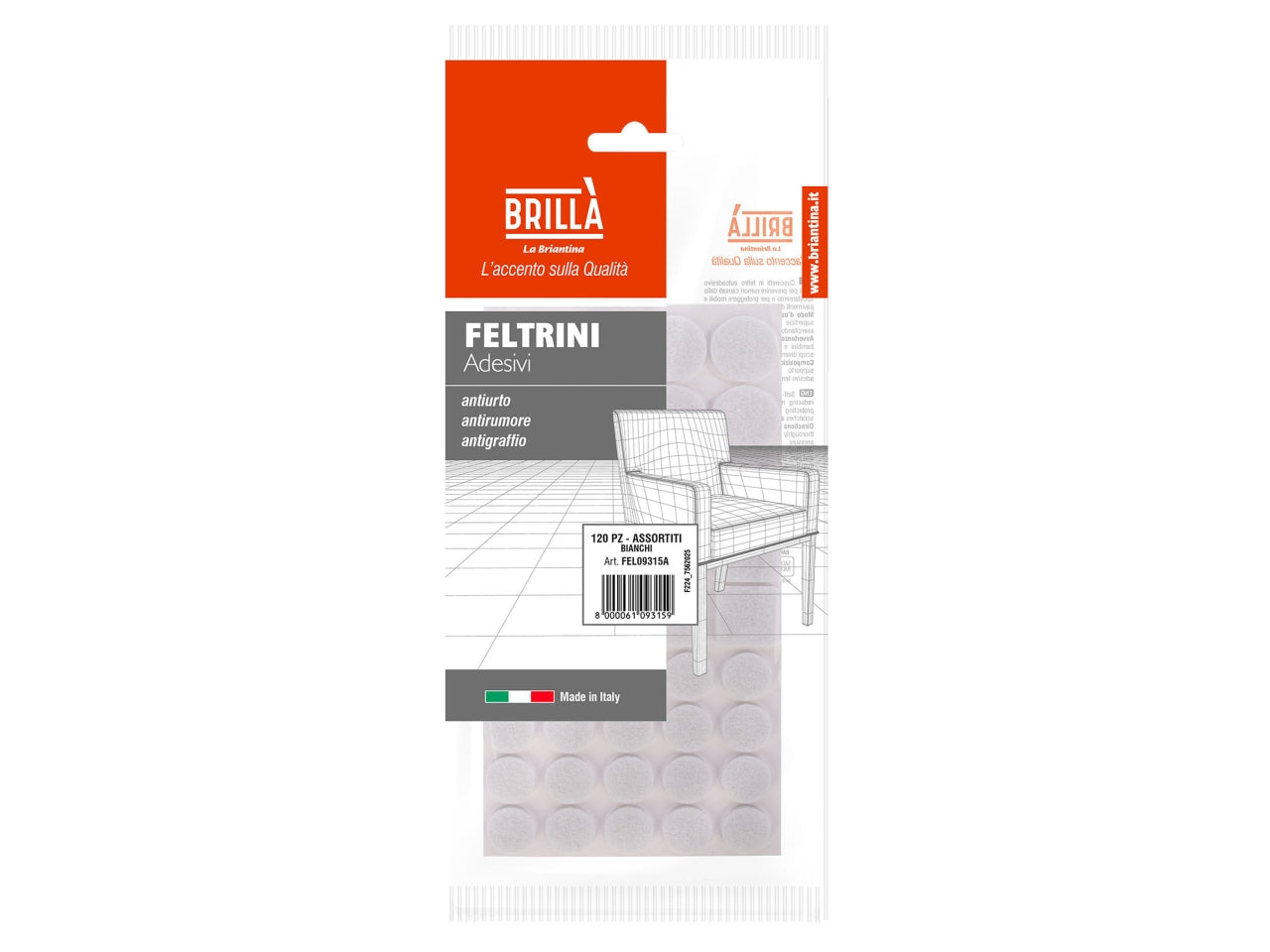 Feltrini bianchi da 120 pezzi assortiti