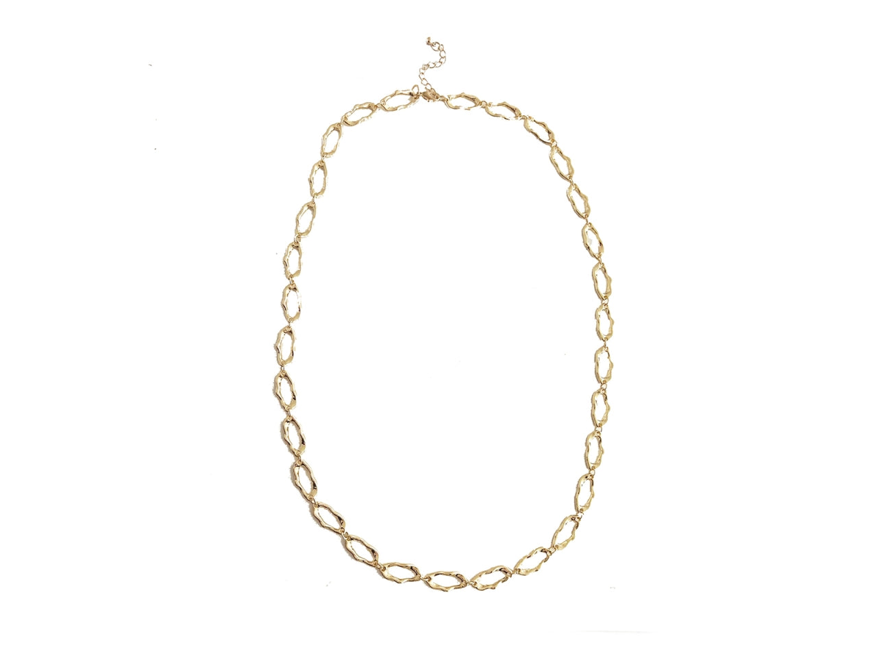 Collana lunga catena ovali irregolari