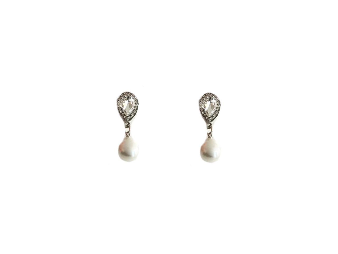 Orecchini goccia perla e strass