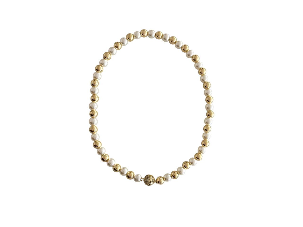 Collana corta con sfere 8mm oro