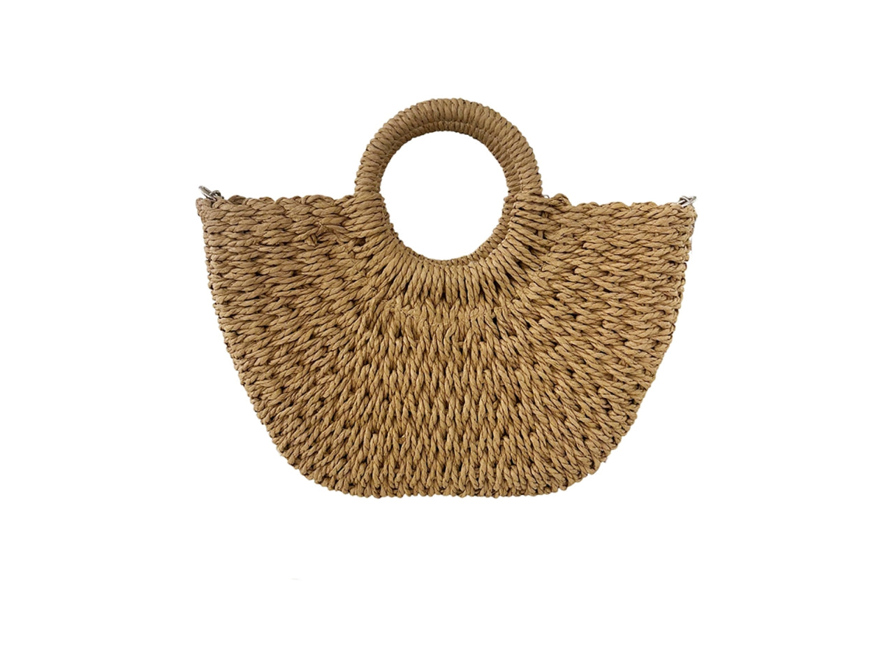 Borsa mare in paglia grande con manico tondo naturale