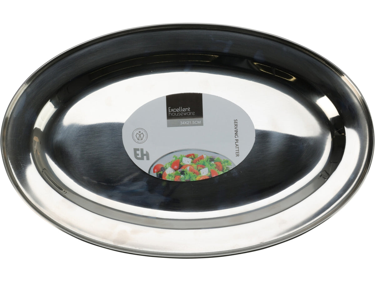 Vassoio da servizio in acciaio inox dimensioni 34x21,5cm peso 245gr