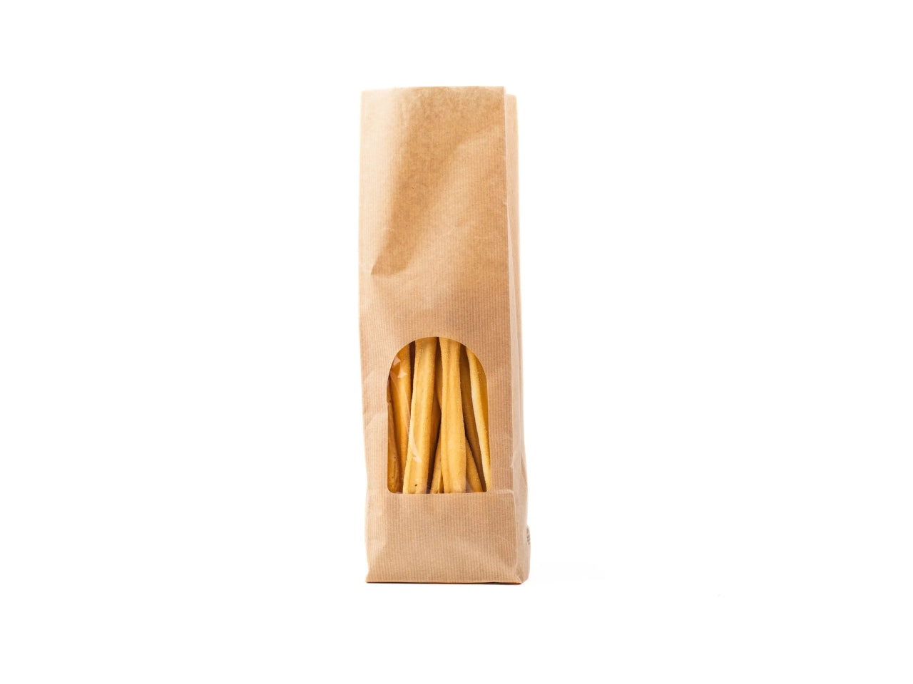 Buste per alimenti in carta fondo quadro con finestra 8+5x26cm, confezione da 50 buste