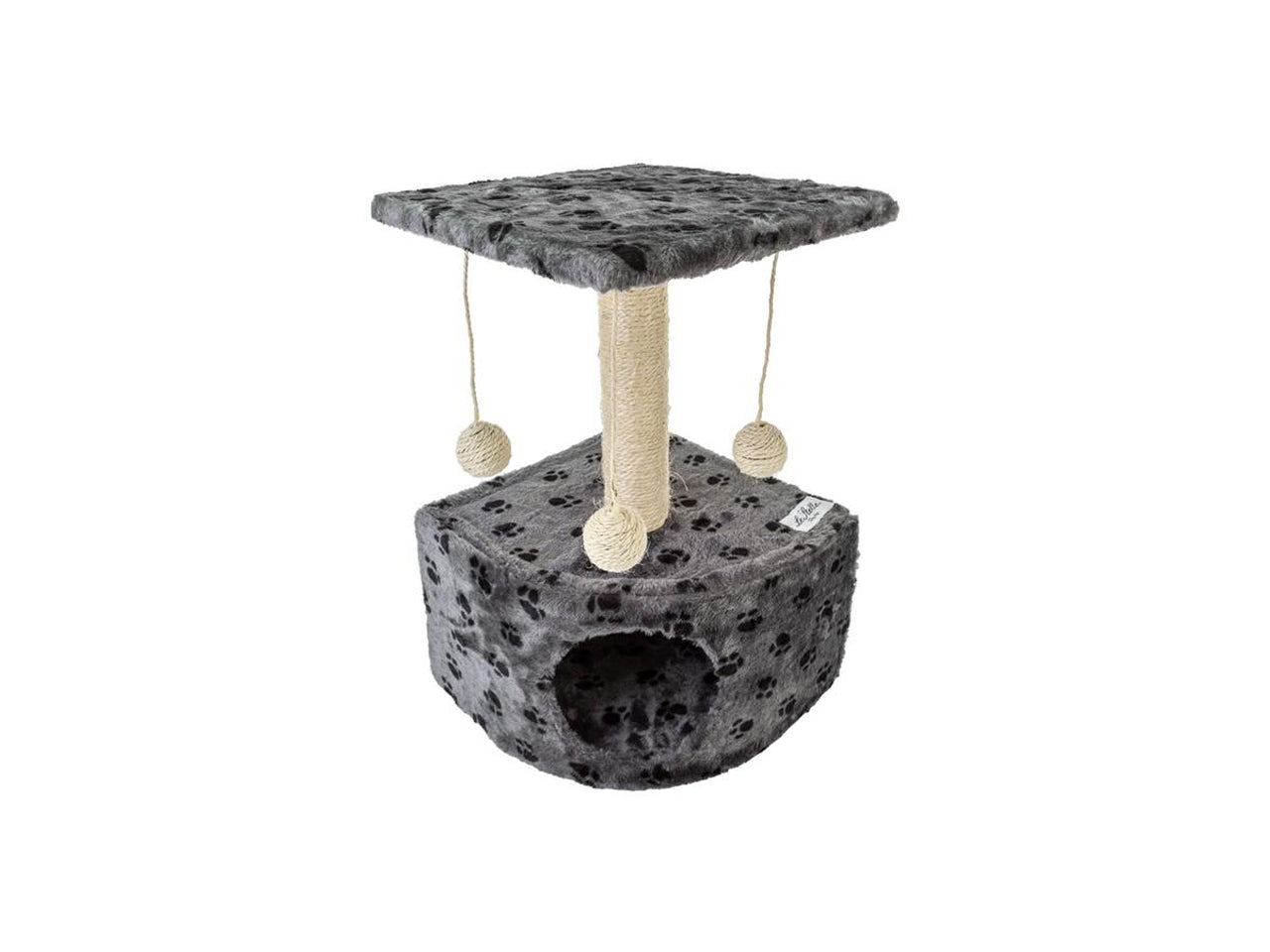 Tiragraffi per gatti 34x42xh.51cm decorazione zampe grigio