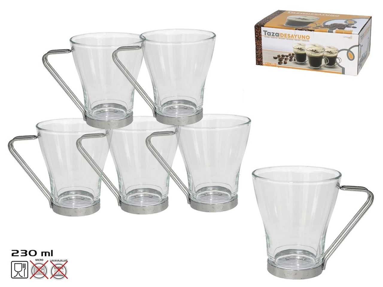 Tazza colazione 230ml set da 6 tazze