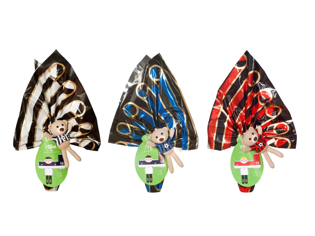 Uovo di cioccolato al latte Dulciar tifoso mascotte 240gr in 3 assortimenti