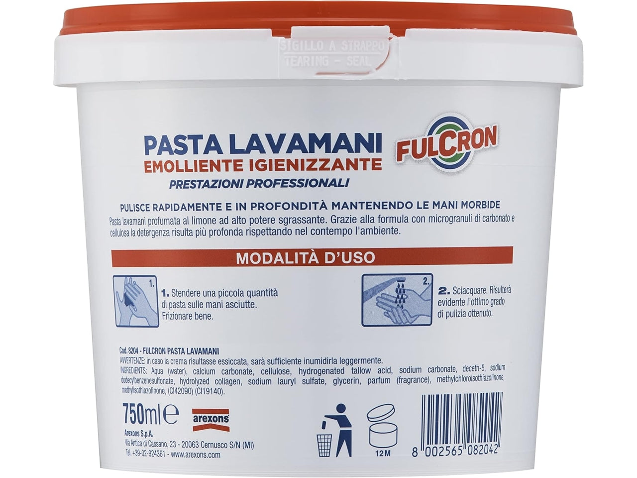 Fulcron pasta lavamani igienizzante 750ml