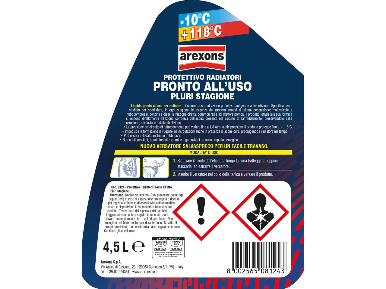 Radiatori pluristagione rosso 4,5l