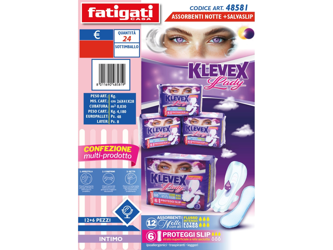 Assorbenti notte salvaslip 12+6 klevexlad