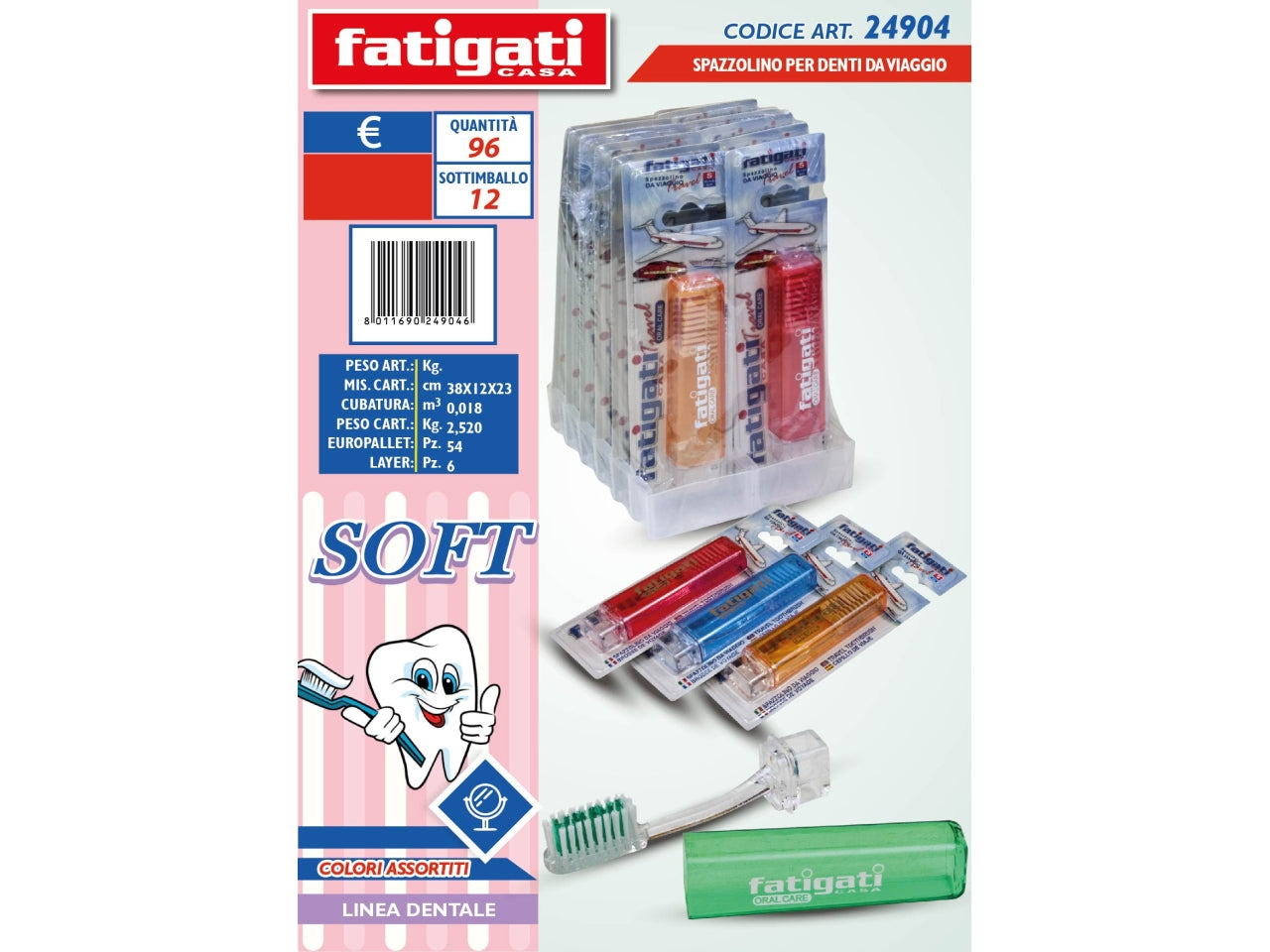 Spazzolino per denti da viaggio soft