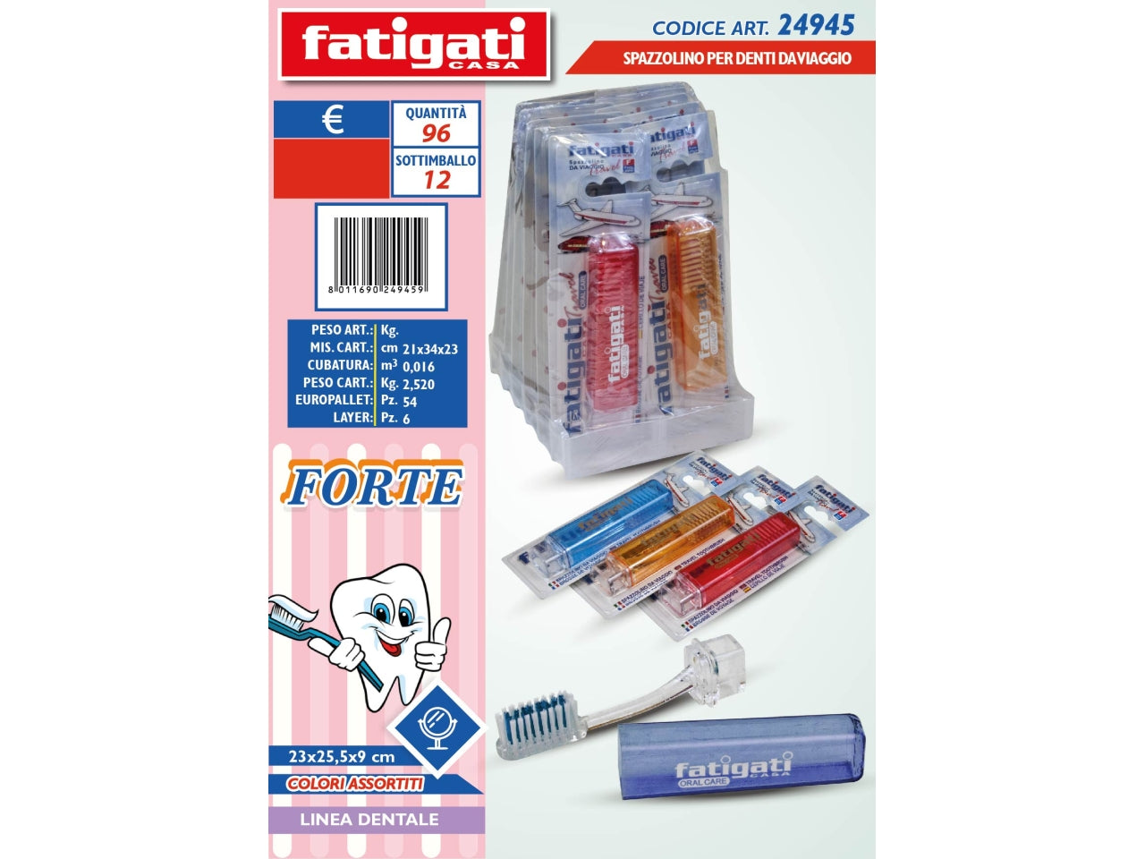 Spazzolino per denti da viaggio forte
