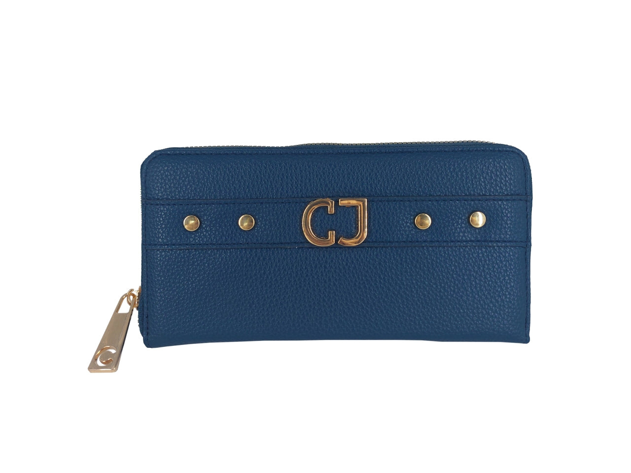 Portafoglio Carrera Bondi con zip perimetrale blu