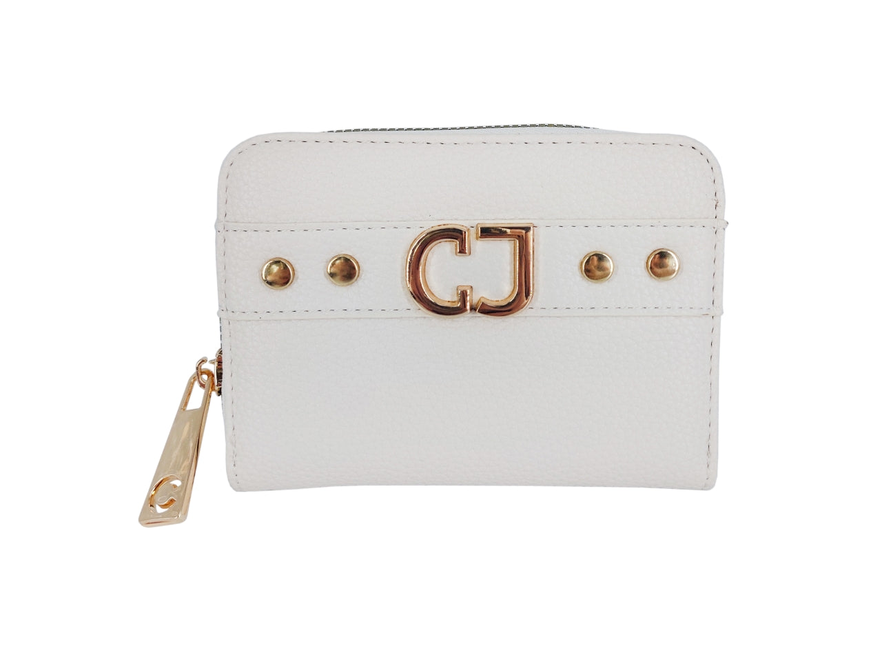 Portafoglio Carrera Bondi a due ante piccolo con zip perimetrale beige