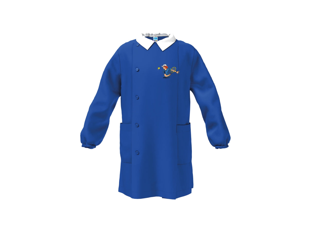 Grembiule scuola bimbo blu con bottoni, taglia 10 anni altezza 140cm