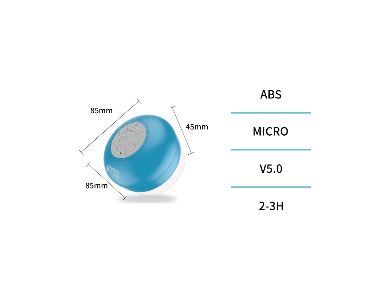 Altoparlante Bluetooth da bagno 3W, blu