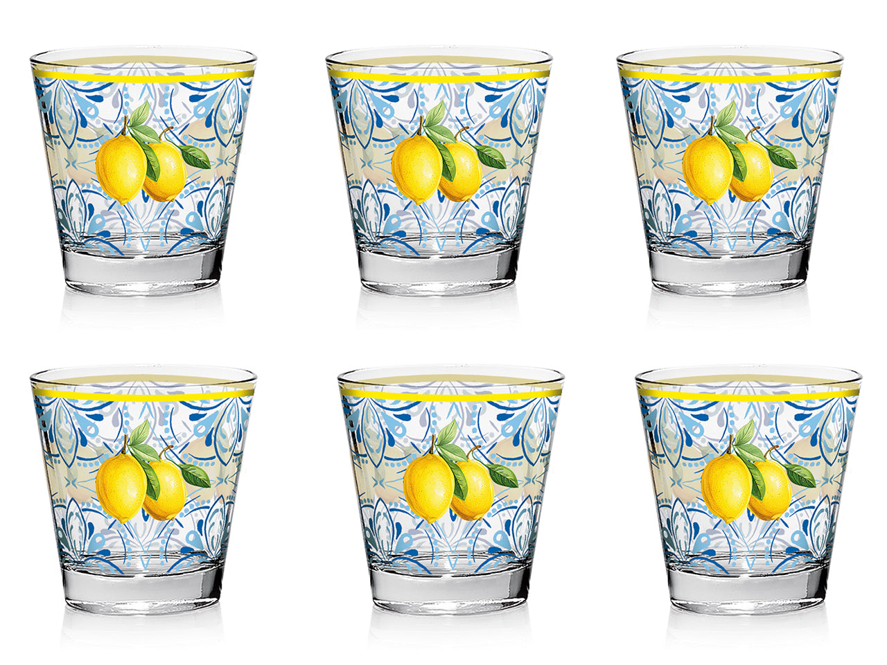 Sunny lemon bicchieri nadia acqua 250cc set da 6 bicchieri