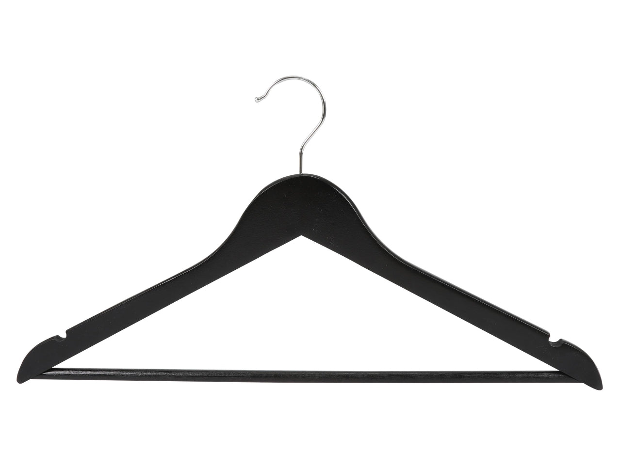 Grucce appendiabiti in legno 44,5cm set da 3 grucce nero lucido