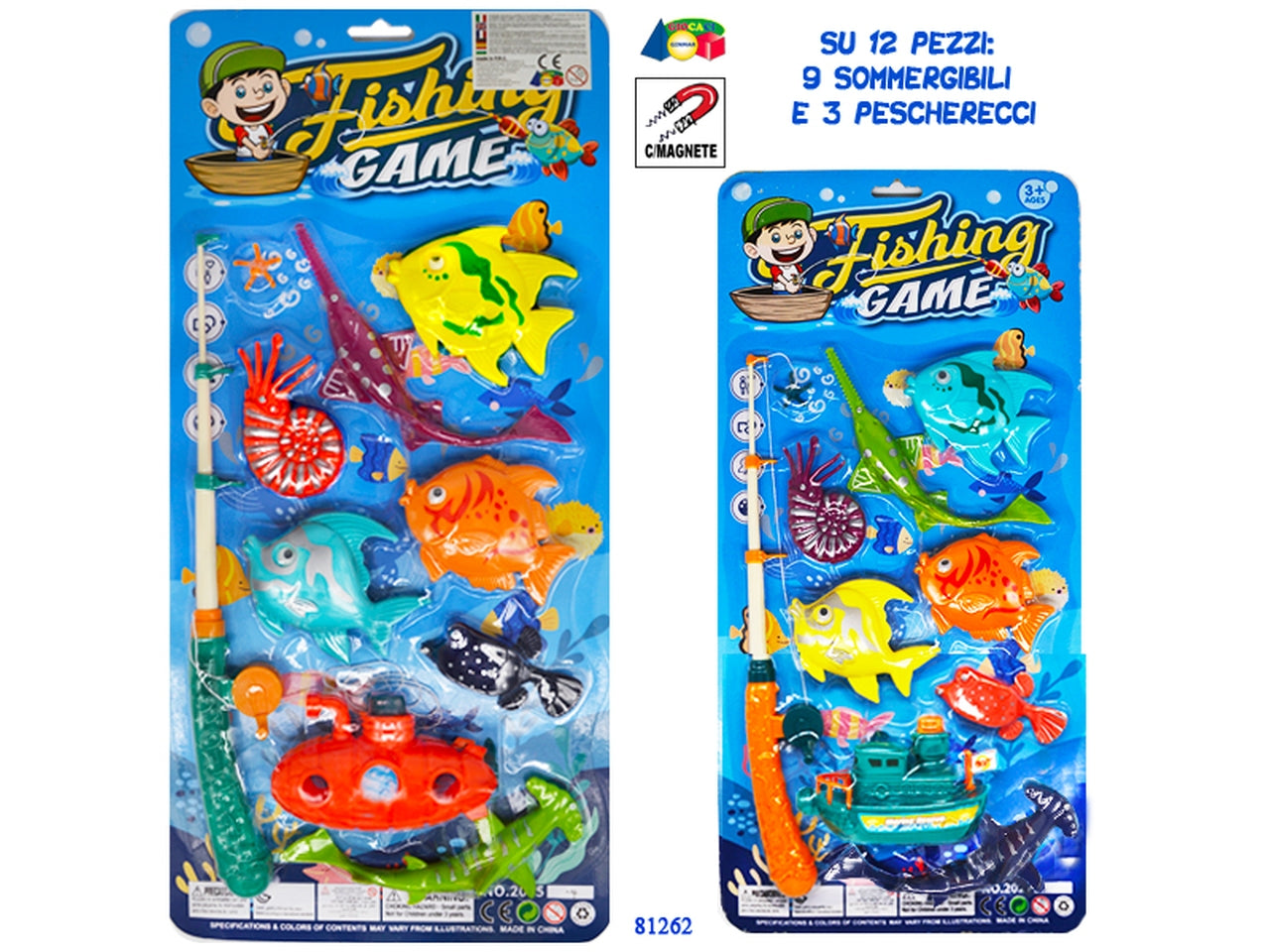 Set pesca magnetica con sommergile/battello assortito