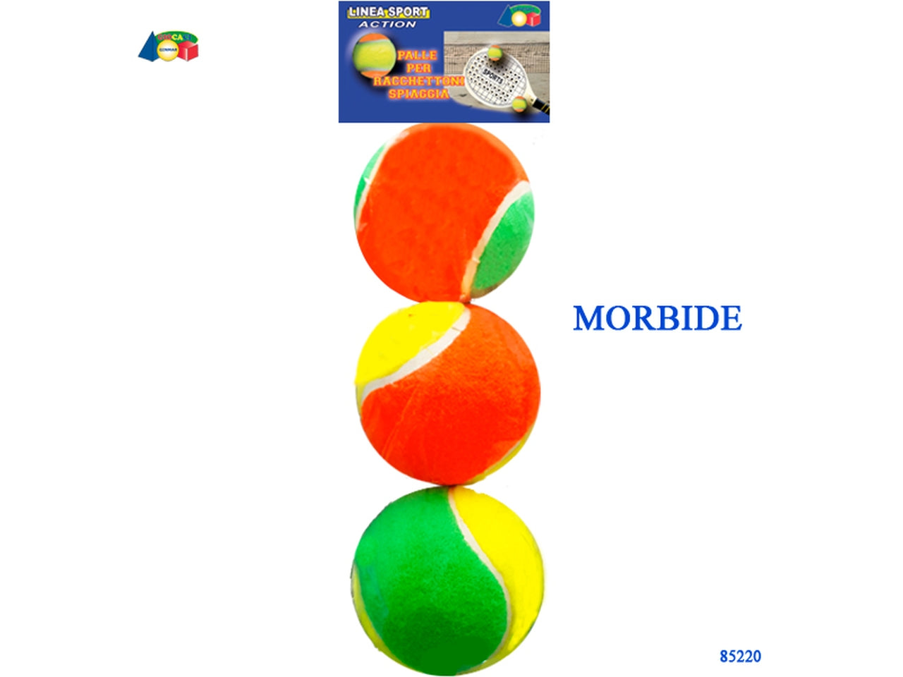 Palle morbide per racchette da spiaggia set da 3 palle colori assortiti