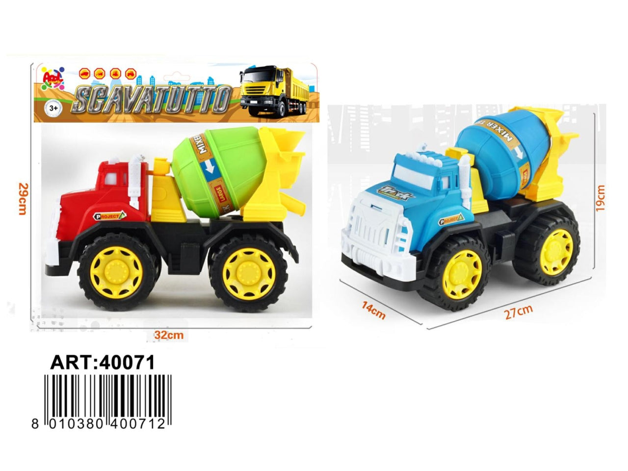 Betoniera Scavatutto, 2 colori assortiti