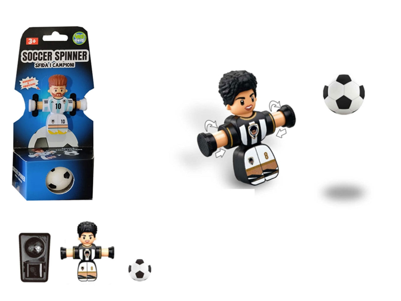 Soccer spinner calciatore e pallone