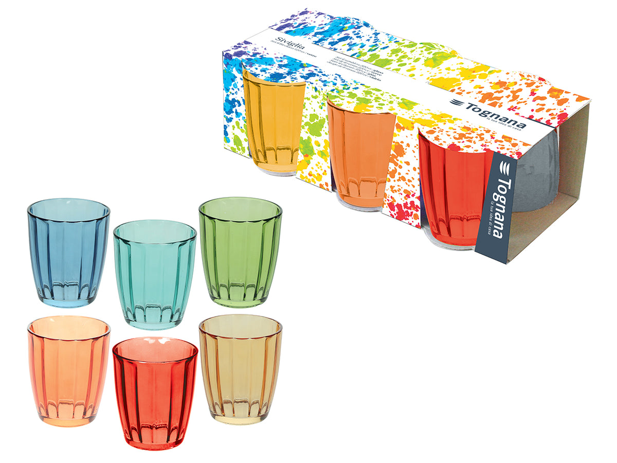 Set 6 bicchieri Siviglia in vetro colorata da 310cc