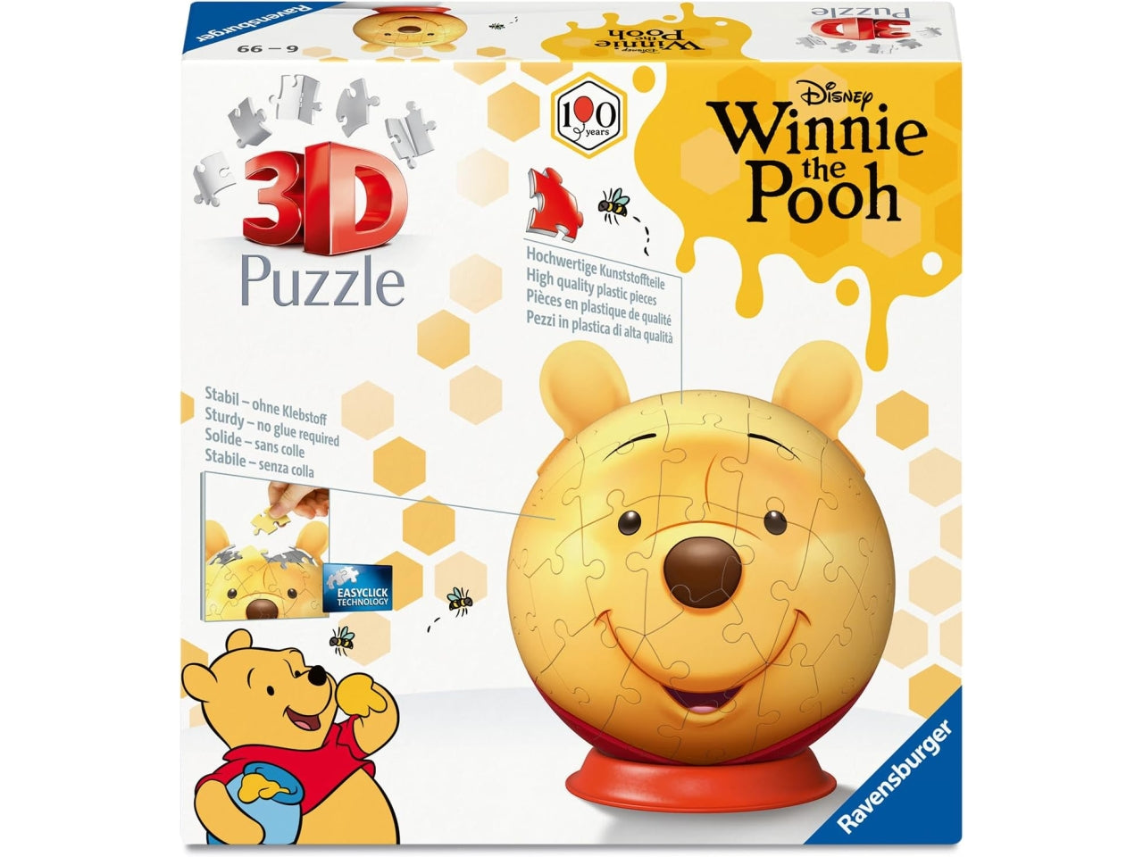 Puzzle 3d puzzleball 72pz winnie pooh con orecchie
