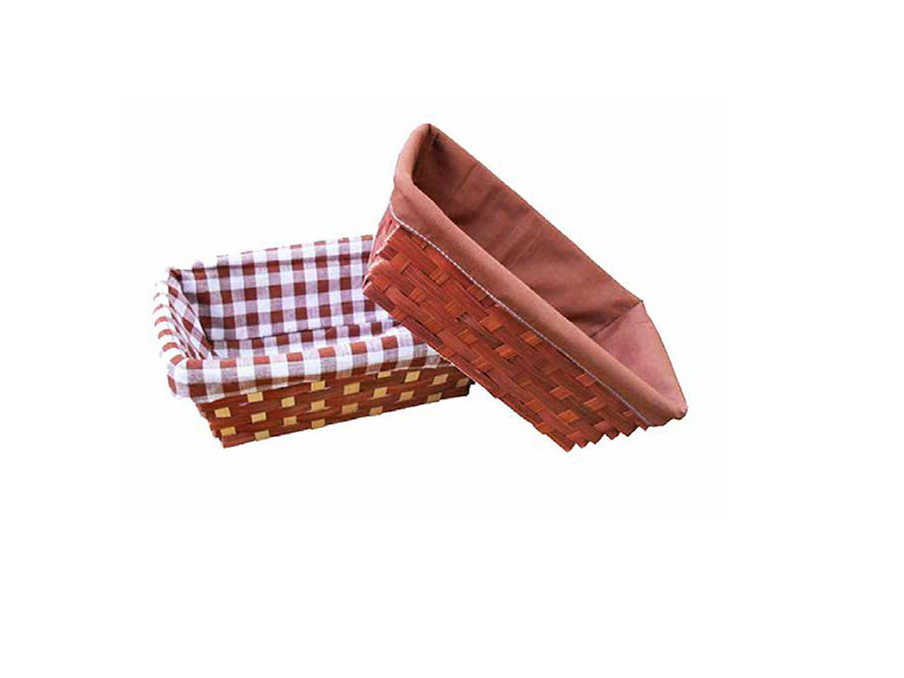 Cestino foderato marrone in bambu'