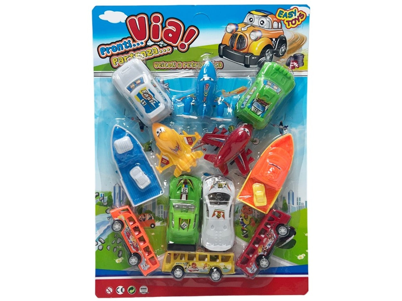 Gioco 12 mezzi di trasporto retrocarica
