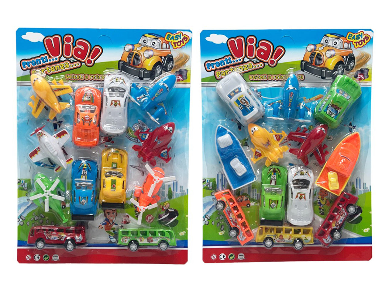 Gioco 12 mezzi di trasporto retrocarica