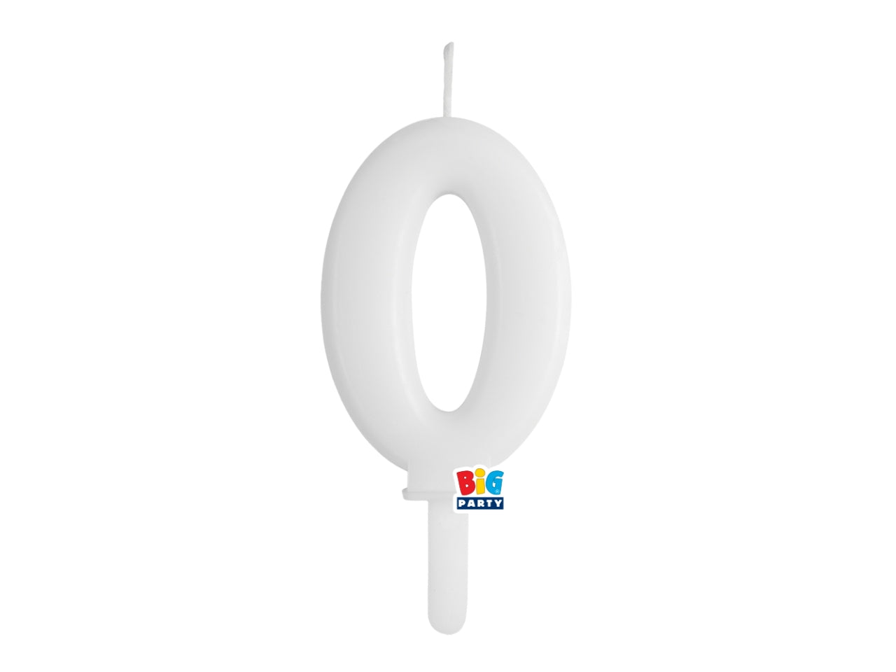 Candelina numero 0 di Cera Tiny Plump Bianco 7cm